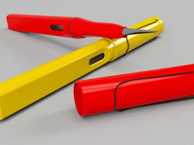 Modern plastic fountain pen 3D model