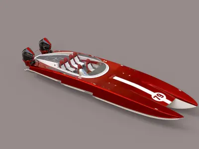 Powerboat   red 3D model