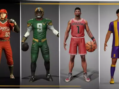 SPORT PACK SPORT 4 IN 1 REALISTIC SPORT Low-poly 3D model