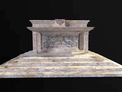 Carved Marble Altar Low-poly 3D model