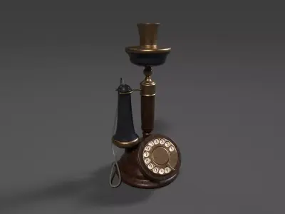 Vintage Telephone Mid Poly 3D model