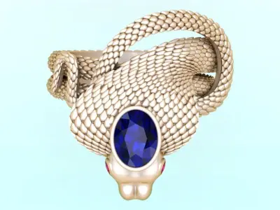 Snake ring - Cobra ring - N2553 3D print model