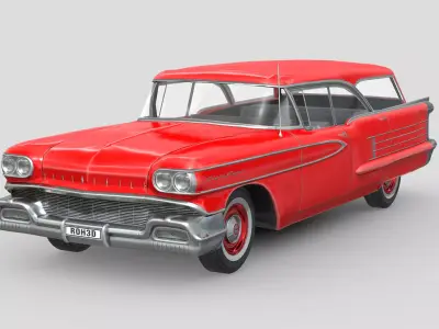 Oldsmobile Dynamic 88 Fiesta 1958 Low-poly 3D model