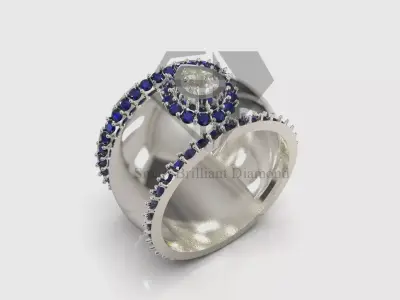Woman jewelry printable eternity cad ring model rr0066 3D print model