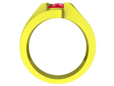 A7481 Korean Style Diamond Men Ring 3D Model 3D print model