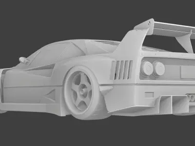Ferrari F40 Liberty Walk Low-poly 3D model