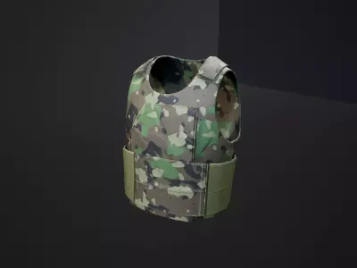 Ranger Armor Vest Low-poly model - UE4 Camo System -  Low-poly Low-poly 3D model