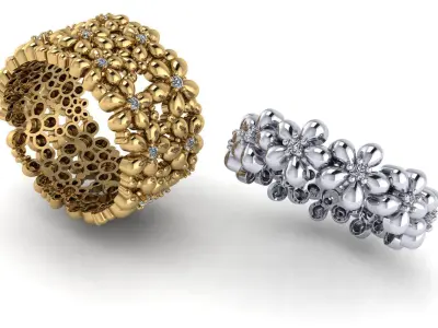 Flowers Rings  3D print model