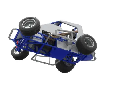 Midget car while turning Scale 1 to 25 3D print model