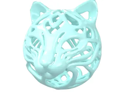 Abstract Cat Head Shape Decoration v1 002 Low-poly 3D model