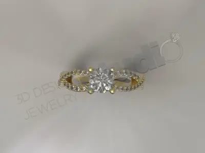 Luxury brilliant infinity engagement solitaire ring 3D print model