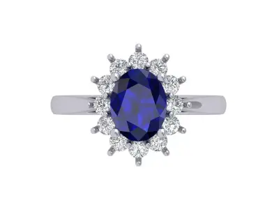 Oval Art Deco Ring 3D print model