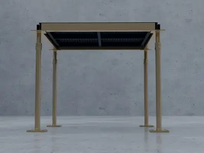 3D Raised Perforated Panel with pedestal and stringer Model 3D model