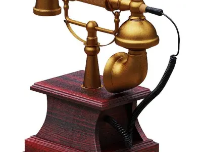 Antique Telephone Low-poly 3D model