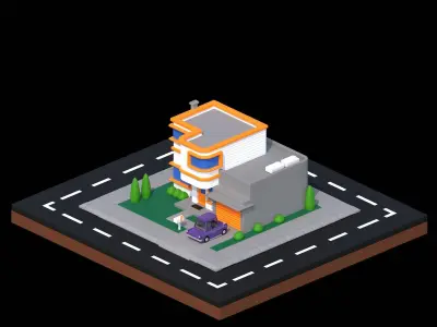 CARTOON TOWN HOUSE  3D model