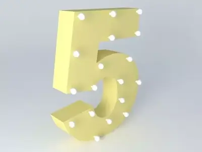 5 shape light bulb Free 3D model