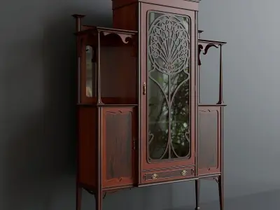 Antique Art Nouveau showcase 3D model