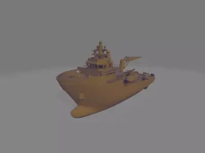 research vessel tugboat miniature 3D print model