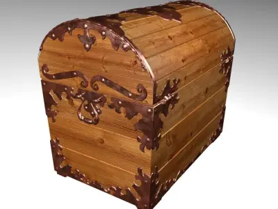 Old wood chest 3D model