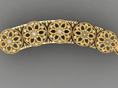 Hair Clip For Ladies Jewelry With diamonds  3D print model