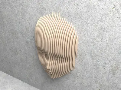 WOOD DECOR FACE 3D model