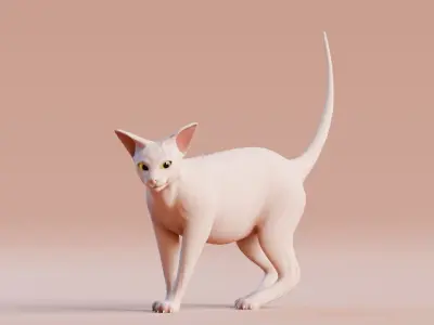 Low poly - Stylized cats - Sphynx Cat  Low-poly 3D model