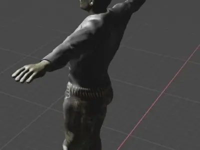 Reptilian man character 3D model