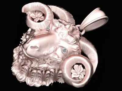 SHEEP FACE PENDANT 3D PRINTABLE MODEL  3D print model
