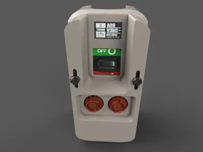 Vintage safety switch with fuses Low-poly 3D model