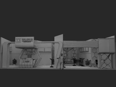 Booth Exhibition Stand a480a 3D model