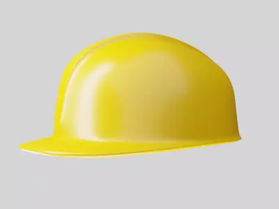 Construction yellow helmet 3D model