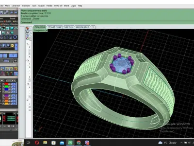 man diamond ring 3D print model