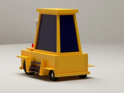 Cartoon Low-Poly JCB Car for game-ready Low-poly 3D model Low-poly 3D model