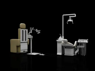 chairs and equipment used in dentistry in japan 3D print model