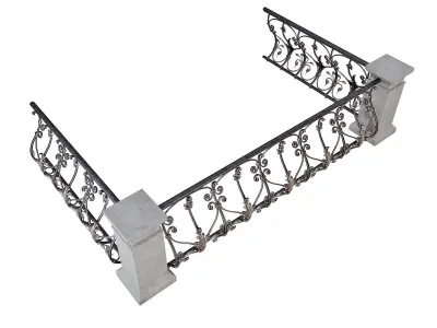 Classic iron fence 3D model