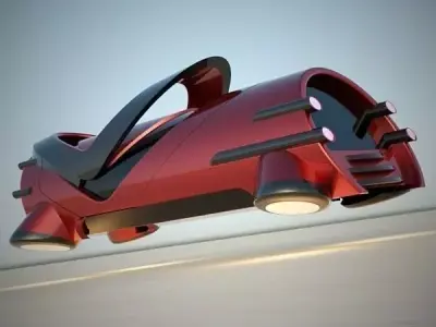 Hover tube futuristic vehicle 3D model