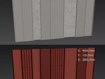  Decorative V82 Wall Panels 3D model