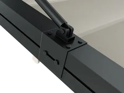 Motorized Pergola 3 weathered black steel 3D model