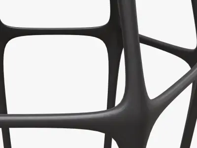 Hexagonal bar chair 02 3D model