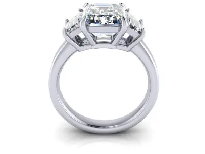 Emerald Single Prong Woman Wedding Rings 3D print model