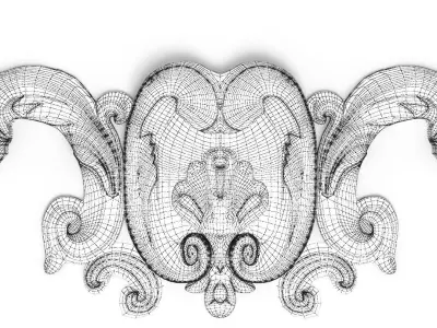 Baroque moldure deco 3D model