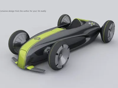 RACER 8 futuristic race car 3D model