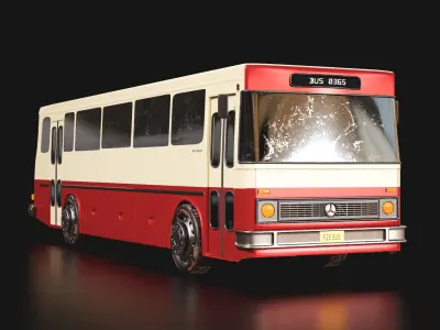 Classic Bus 1978 Low-poly 3D model