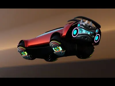 Simplistic Flying Vehicle 19 Low-poly 3D model