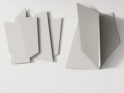 342 decorative wall art 19 minimal classic metal artwork 02 3D model