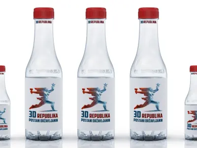 Bottle design water and beer for label design  3D model