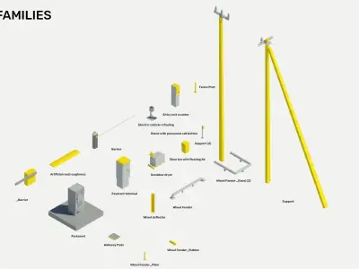 Parking -  Pack of revit families 3D model