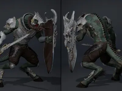 Ghost Swordman Arm2 Brutal Low-poly 3D model