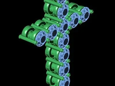 tiffany  cross with stones  3D print model