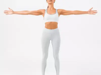 Athletic Woman Fitness model pack Low-poly 3D model